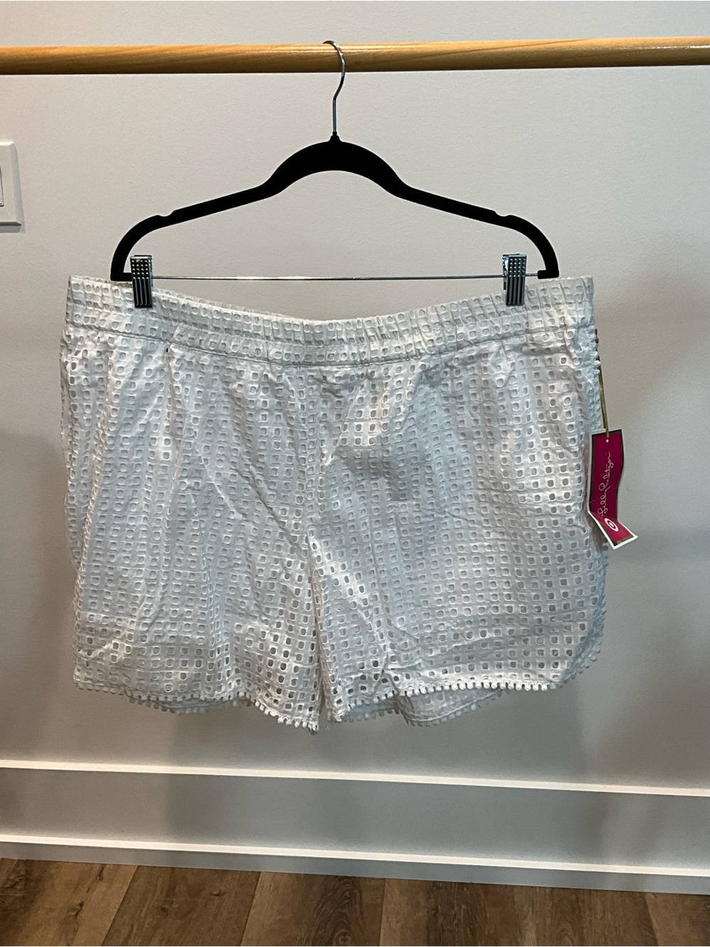 Lilly Pulitzer for Target White Eyelet High-Waist Shorts with Scalloped Hem